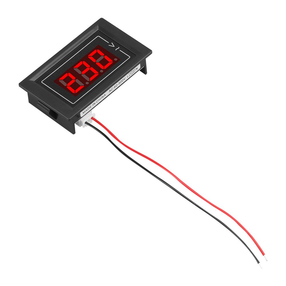 AC 220V LCD Digital Voltmeter Voltage Meter Volt Instrument Tool 2 Wires Voltmeter Panel Indicator Light Lamp Gauge AC 60-500V