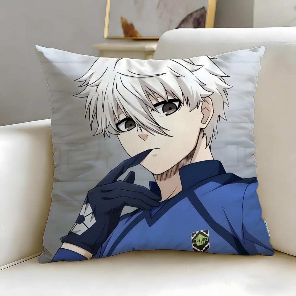 popular anime Blue Lock Cushion Cover Soft & Easy-Wash Pillow Case – Versatile for Couch, Bed, Travel and Office