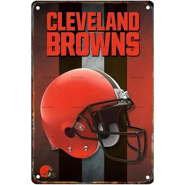 Vintage Football Helmet Metal Tin Sign Plaque  Wall Decor Iron Painting for Man Cave Home Cafe Garden Club Bar  Retro Art Pos