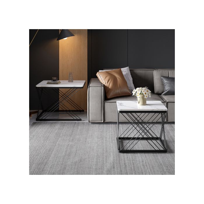 Lot De 2 Tables Basses Élégantes, Carrées 60*60*45 Cm Et 45*45*40 Cm