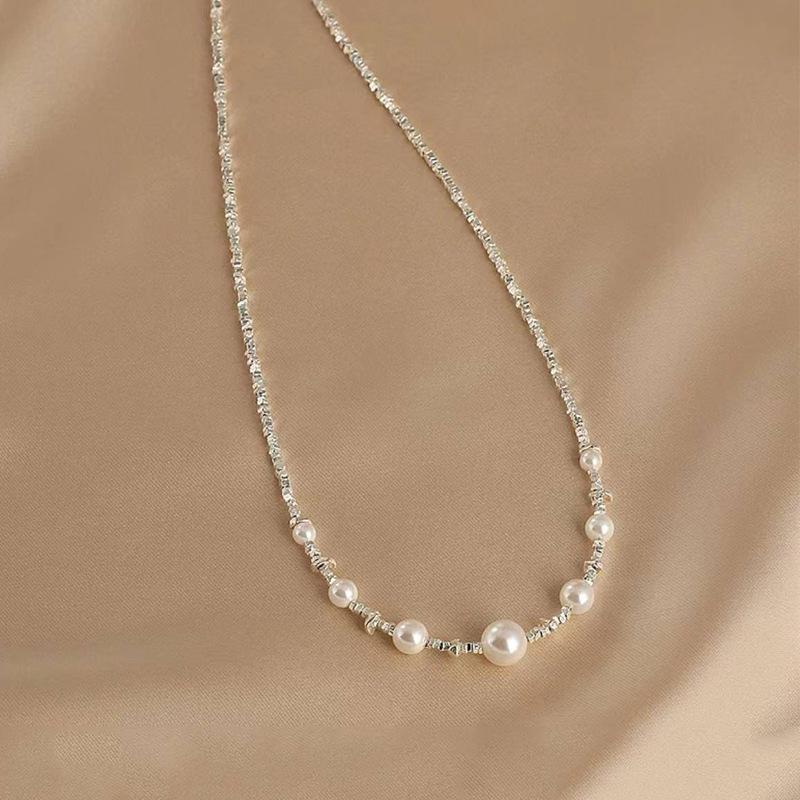 S925 Sterling Silver Thorned Crown Pearl Necklace - Women's Luxury Clavicle Chain Jewelry