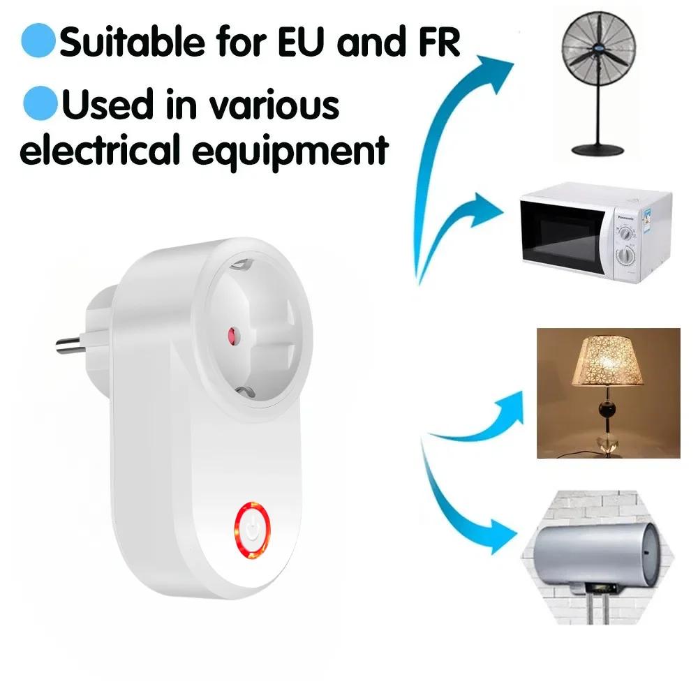 433Mhz Wireless Smart Outlet Remote Control Socket EU FR Waterproof Remote 15A 110V 220V RF Plug for Home Appliances Lamp ON OFF
