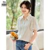 Women's Lyocell Puff Sleeve Lapel Shirt