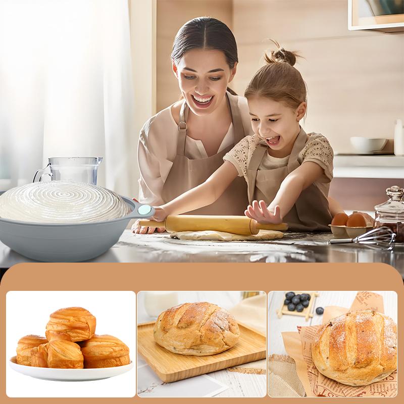 2pcs 10 Inch Oval Collapsible Silicone Banneton Bread Proofing Basket Reusable Sourdough Dough Fermentation Bowl For Home Baking