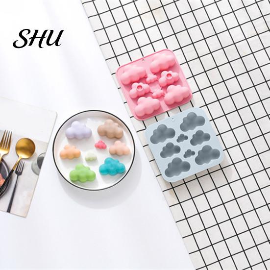 Oven Safe Silicone Mold 8-Cavity Cloud Soap Non-sticky Food Grade DIY Cookie Candle Resin Plaster Chocolate Biscuit Cake Ice Mould Microwave