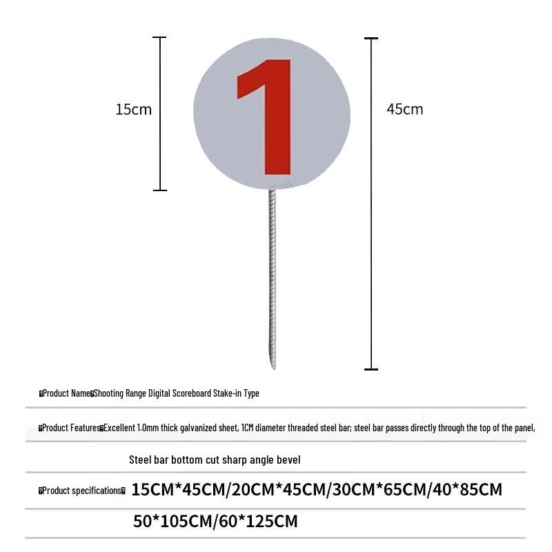 Čísla pro střelnici vkládaná do země