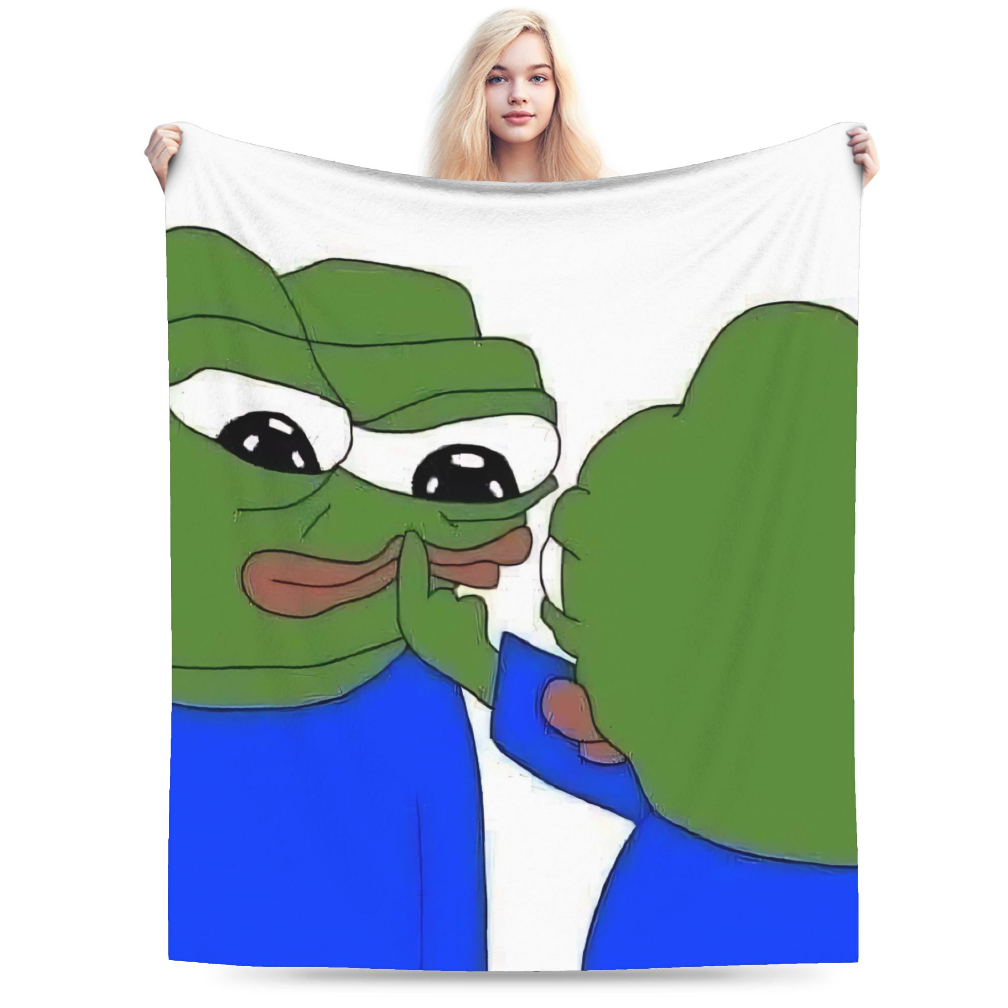 

Sad P-Pepe Frog Meme Flannel Blanket Winter Soft Throw Blanket for Children Living Room Novelty Bedspread Sofa Bed Cover 75cmx90cm