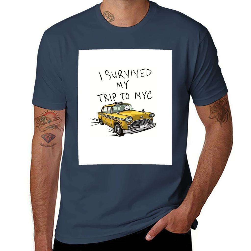 Ich habe meine Reise nach New York NYC überlebt Gelbes Taxi T-Shirt Sportlich Lässig Atmungsaktives T-Shirt