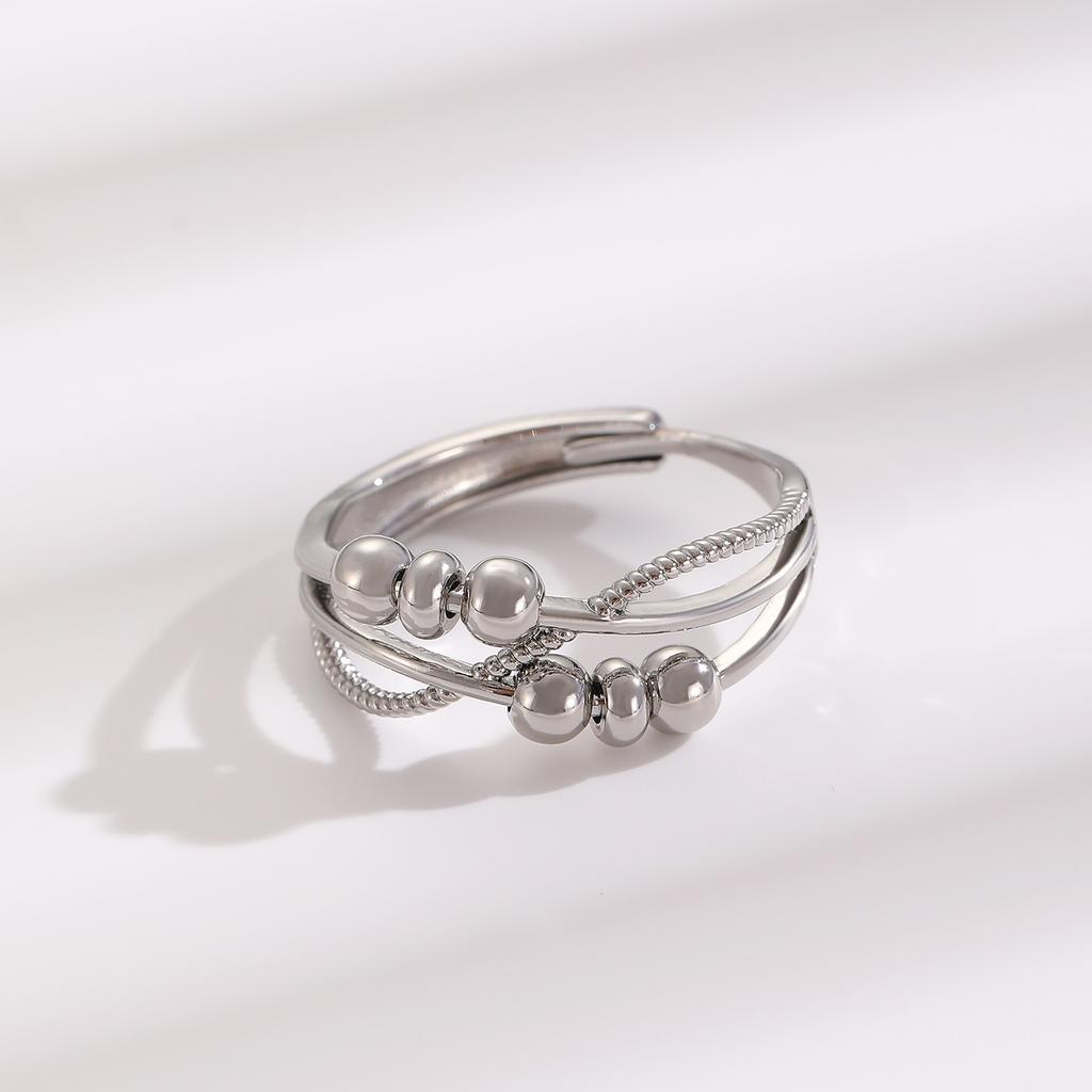 High Quality 2026 Smart Ring Rotatable Ring, Fashionable Multi-layer Cross Decompression Anxiety Ring Open Ring