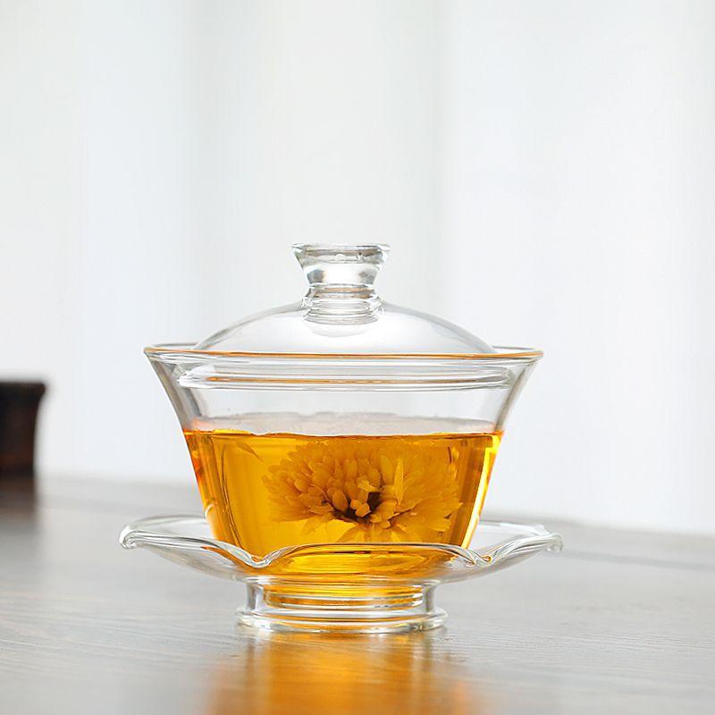 

Цветная термостойкая стеклянная крышка, чашка для чая, китайские чайные чашки, гайвань, чайник, гайвань для путешествий, супница, гайвань, набор кружек для пуэра 150ml