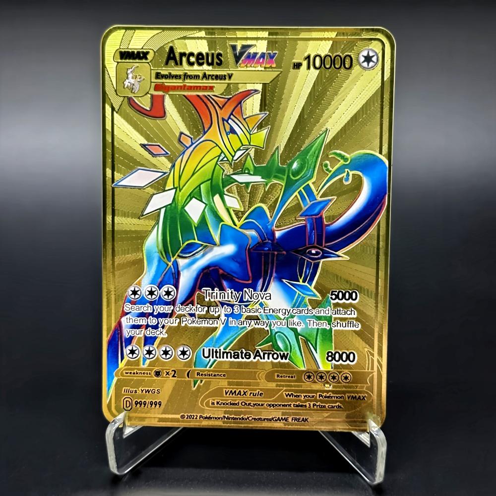 

New 2026 Pokemon Metal Card English Anime Charizard Arceus Mewtwo Blastoise Vmax GX V Letters Game Collection Cards Kid Toy Gift Present