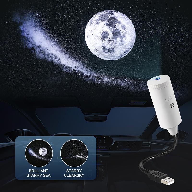 Usb Star Moon Projector Light With Adjustable Focus Plug And Play For Car Bedroom Home Decor