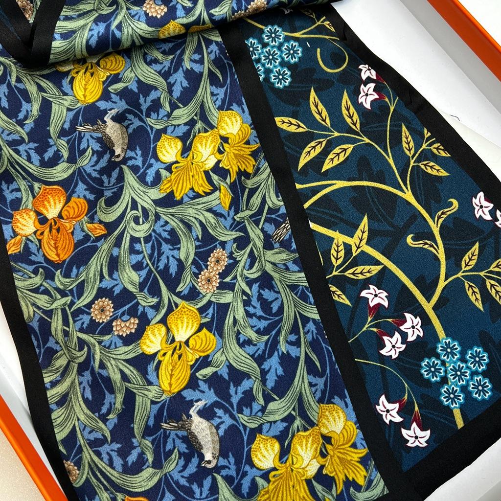 Small Long Scarf, Narrow Silk Scarf, Women'S Spring And Autumn Summer Decoration, Thin Scarf, Yarn Scarf With Shirt, Suit And Tie, Streamer.