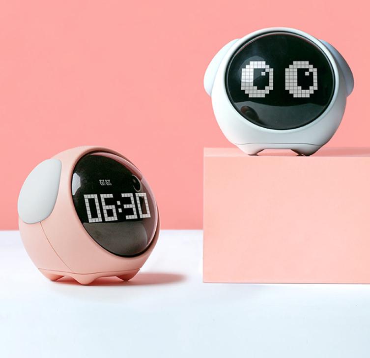 Night Light with Cute Expression Emotion Alarm Clock  Voice Controlled Light Multifunctional Consumer Electronics
