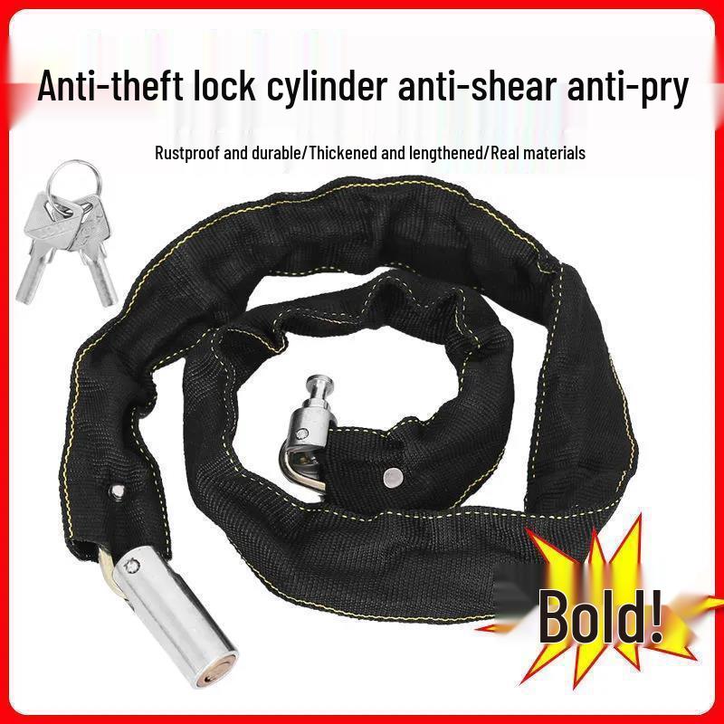 Anti-Theft Bicycle & Motorcycle Chain Lock for Mountain Bikes, Scooters, and Battery Cars.