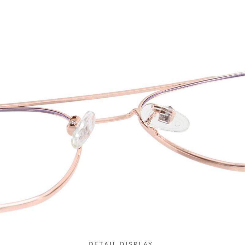 0 -0.5 -0.75 To -6.0 Double Beam Polygon Blue Light Blocking Myopia Glasses Metal Prescription Eyewear