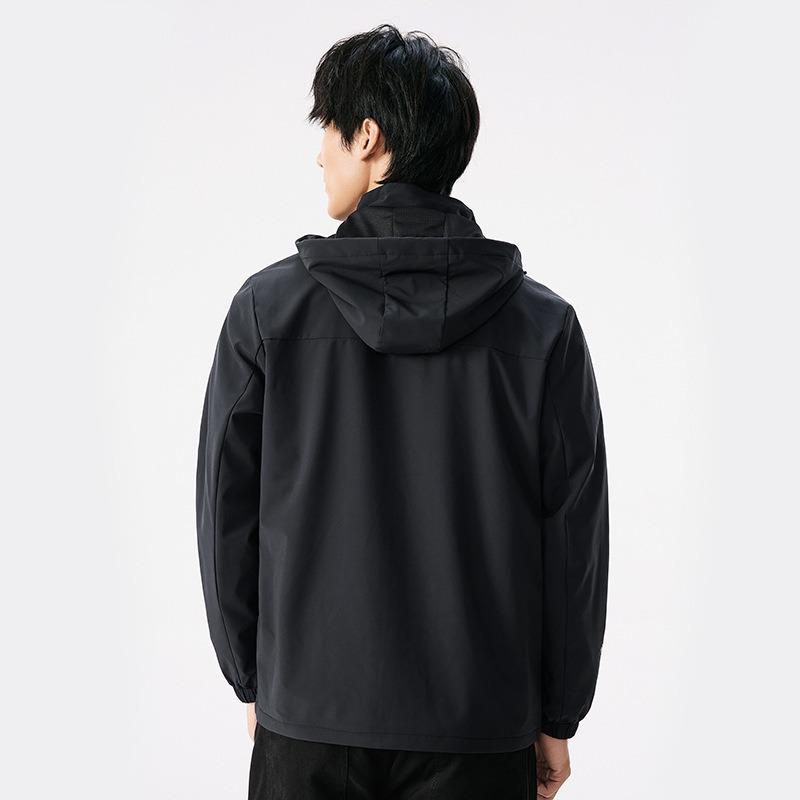 24 Spring and Autumn Thin Elastic Windbreaker Men's and Women's Outdoor Windproof and Water-proof Lined Breathable Mesh Hooded Top Jacket