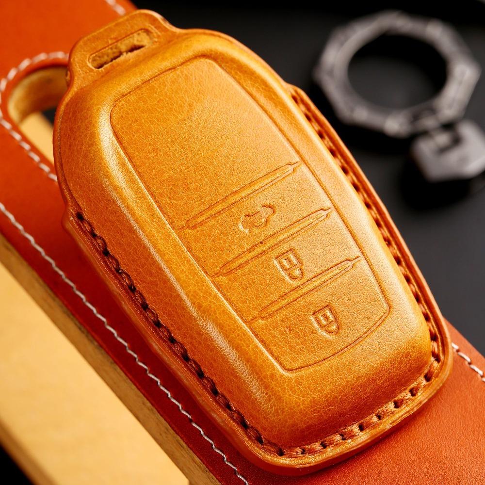 Echtes Leder Autoschlüsselhülle für Toyota Sienna Alphard Granvia Corolla Avalon Highlander Prado