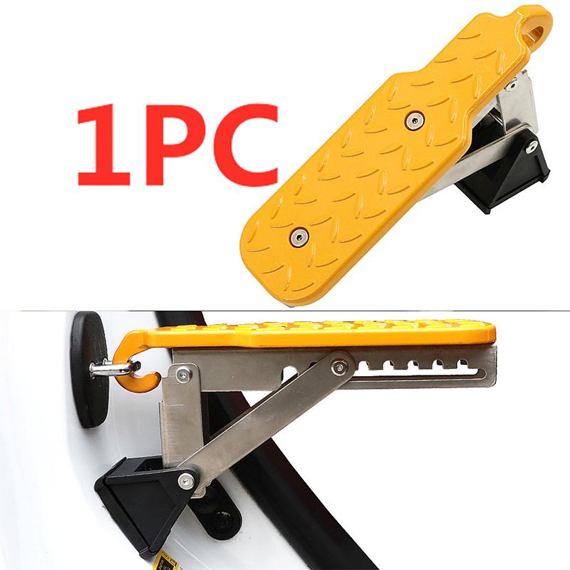 Sammenleggbart biltakstativ trinn bildørtrinn Universal låsekrok Hjelpefotpedal for fotpedal i aluminiumslegering sikkerhetshammer