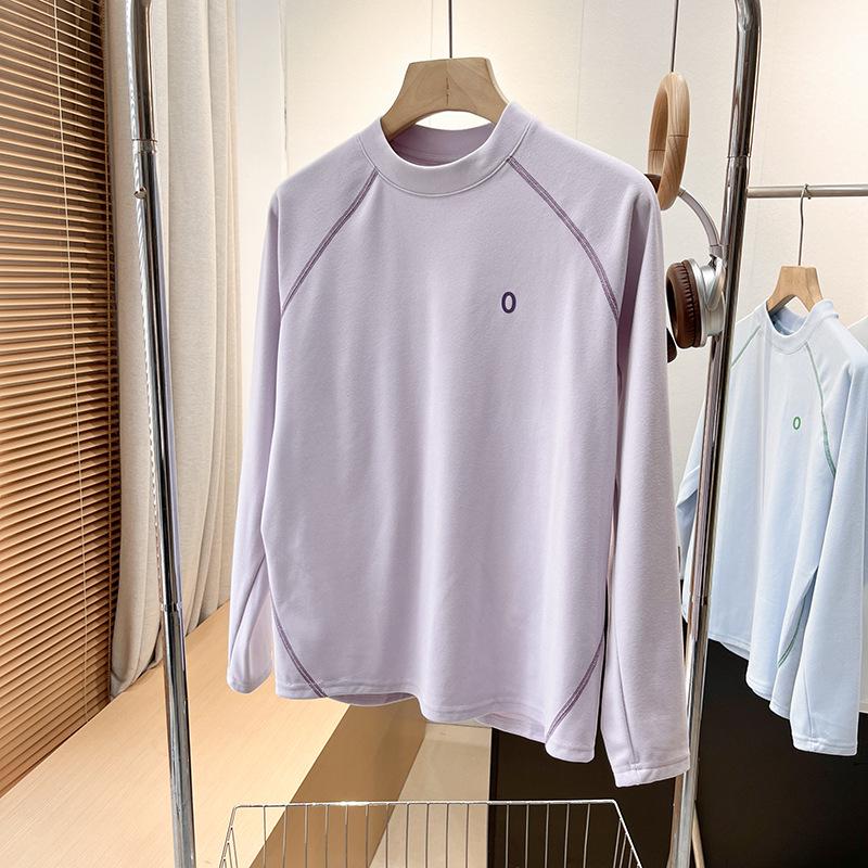 

Introducing the De Rong Base Layer: Cozy Unisex Spliced Contrast Fleece Long-Sleeve T-Shirt for Couples – Perfect for Autumn and Winter! 2XL (75-84 kg)