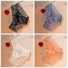Bowknot Satin Panties Sweet Low Waist Underpants Soft Lace Mesh Briefs  Female