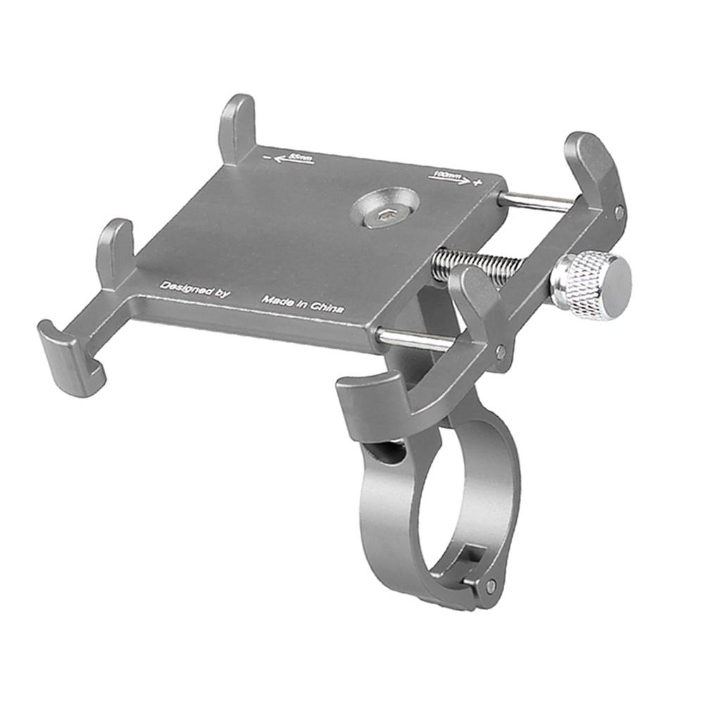   Anti-slip     Phone Holder Mount Aluminum Bike Handlebar Mobile Phone Holder Handlebar Clip Stand for 3.5-6.2inch Smart Mobile Phon