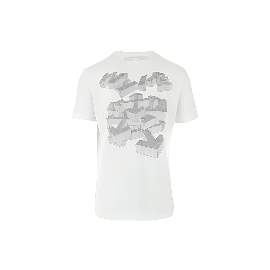 Off-White SS21 Logo Printing Round Neck Short Sleeve Ordinary Version White Men's OWOMAA027R20185010