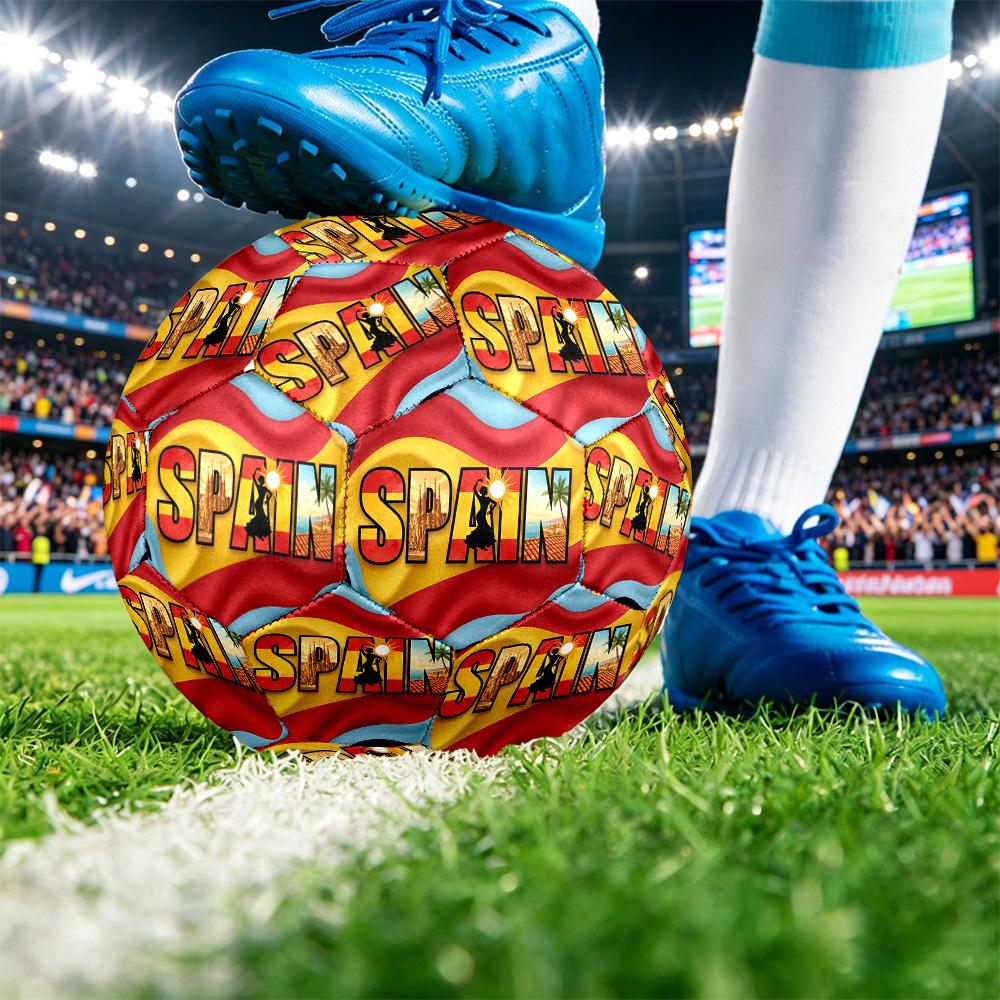 Pallone da calcio stampato Spagna Taglia 5 Resistente all'usura Standard Allenamento Adulti Regalo per tifosi per partite indoor/outdoor Sport