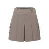 CHALLENGER Women'S Pleated Cargo Pocket Culotte Shorts Beige
