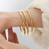 3mm Women's Coil Bracelet: Smooth, Solid, Cool Style, 18K Gold-Plated, High Color Retention, Trendy, Colorfast Design.
