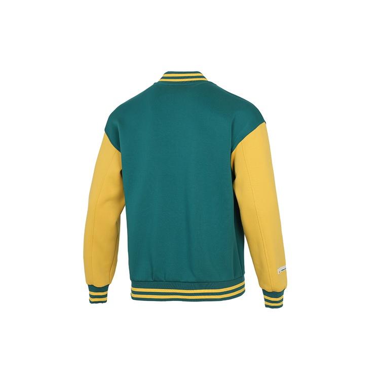 Puma Baseball Jackets Unisex Green Baseball Collar Moderate Straight Fit 537011-90
