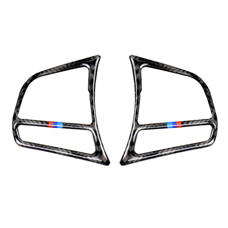 2pcs/Set Car Steering Wheel Button Frame Cover Trim Carbon Fiber Interior for BMW 1 2 3 4 Series F20 F21 F30 F32 F34 Auto Parts