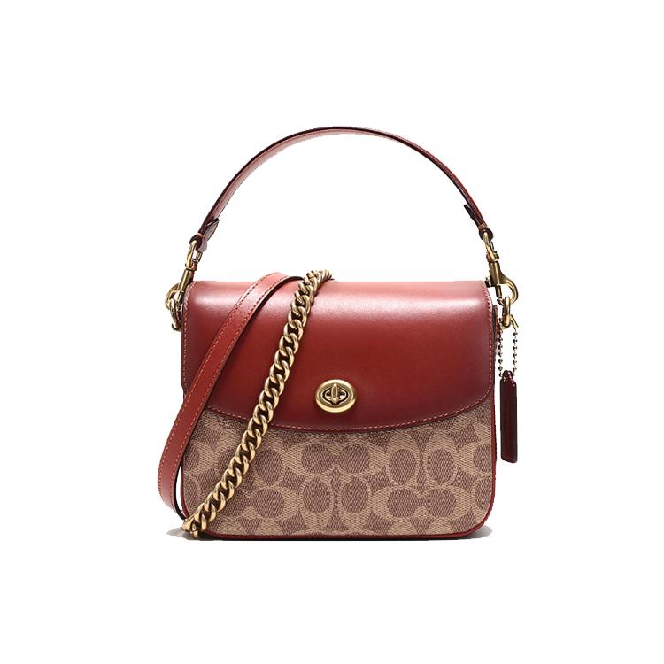 

New COACH Cassie Canvas With Leather Messenger Bag Handbag Crossbody Bag Shoulder Bag Small Size Women s Khaki Brown Patina 89089-B4NQ4 20.1*8.4*16.5CM