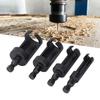 4 Pcs Set Wood Plug Cutter 1/4in 3/8in 1/2in 5/8in Hex Shank Carbon Steel Plug Cutter Drill Bit Set for Woodworking