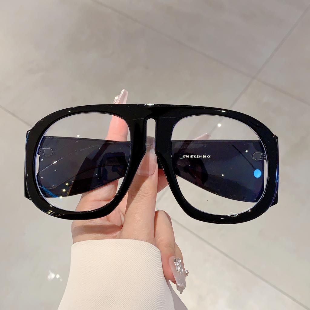 Oversized Round Glasses Women  New in Blue Light Blocking Eyewear Ins Trendy Brand Design Non-prescription Eyeglasses