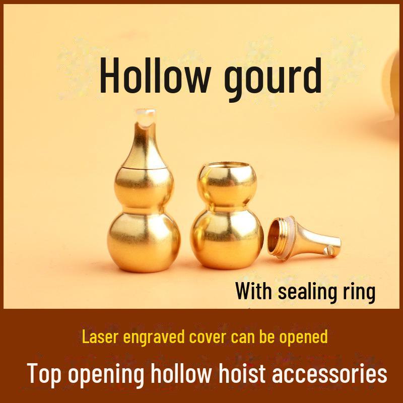 Schlüsselanhänger aus Messing mit Sternzeichen-Kürbis, acht Trigrammen und Segensgravur