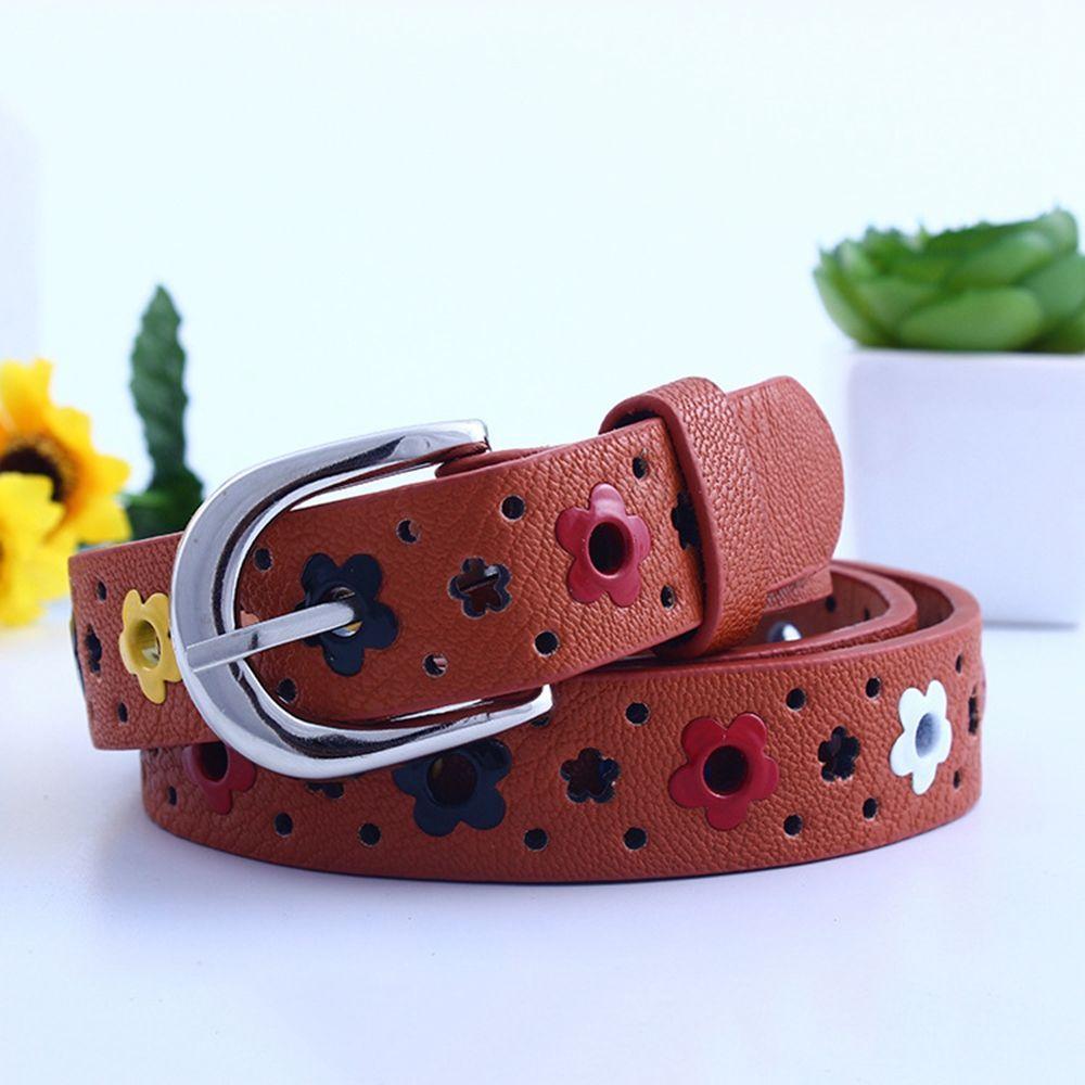 Gift Hollow Butterfly Flowers PU Leather Unisex Children Belt Adjustable Belts Waist Belt Waistband