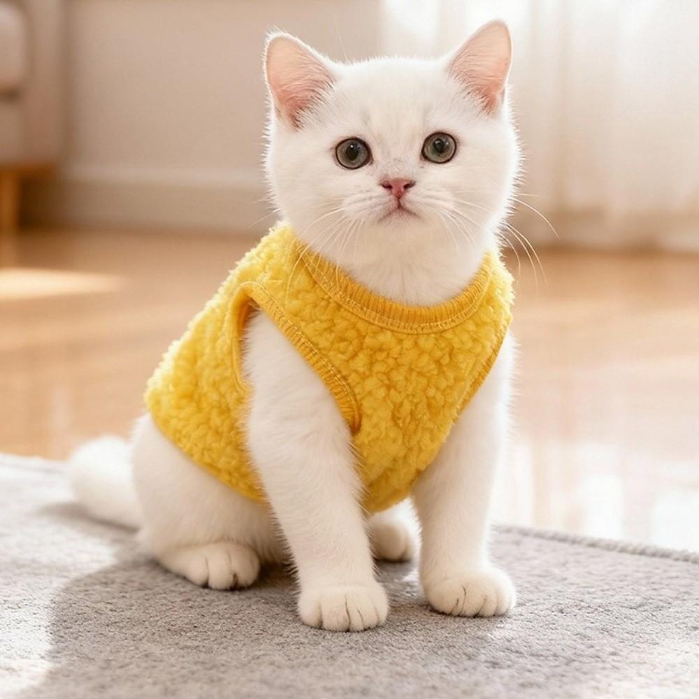 Cartoon Cat Sleeveless Vest Thickened Dog Fleece Coat Fashion Winter Dog Costume  Winter Season