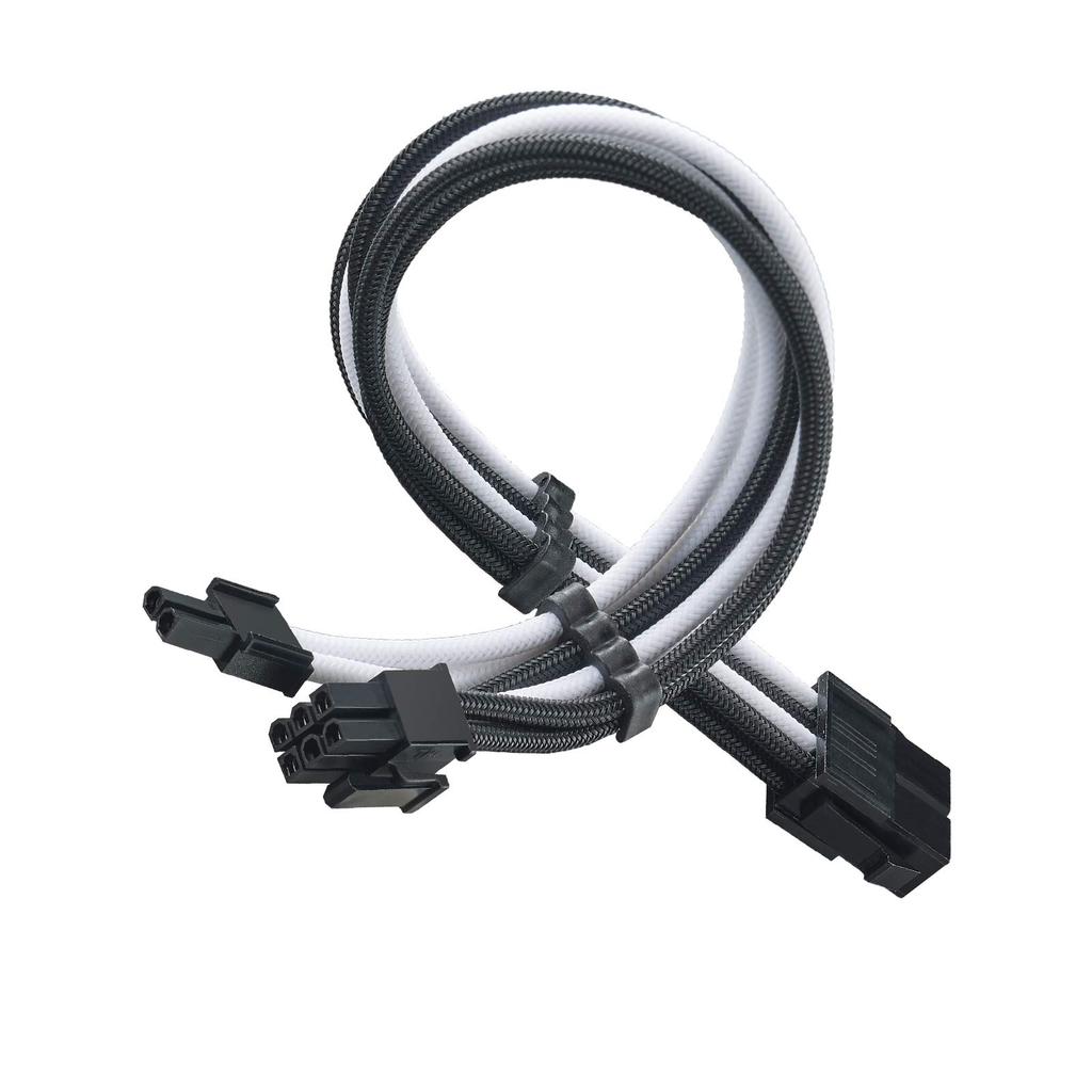 Silver Stone PSU Universal Extension Sleeve Modular Cable PCIE 6+2Pin SST-PP07E-PCIBW (Black + White)