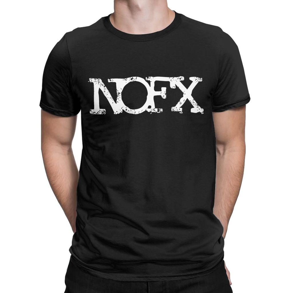 Men TShirt NOFX Punk Rock Band Funny Cotton Tee Shirt Short Sleeve Nofx T Shirt Round Neck Clothing 4XL 5XL 6XL