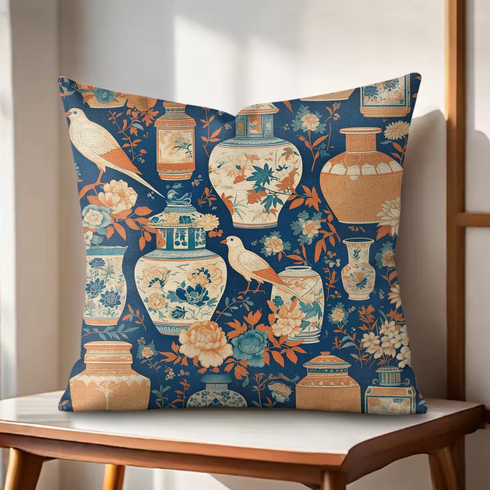 

Classic Pattern Cushion Cover Natural Linen Organic Fabric DoubleSided Printing Couch Pillow Covers Home Decor 30x30cm