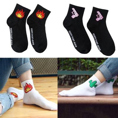 Soft Unique Men Women Short Ankle Socks Cute Alphabet Cotton Warm-Socks