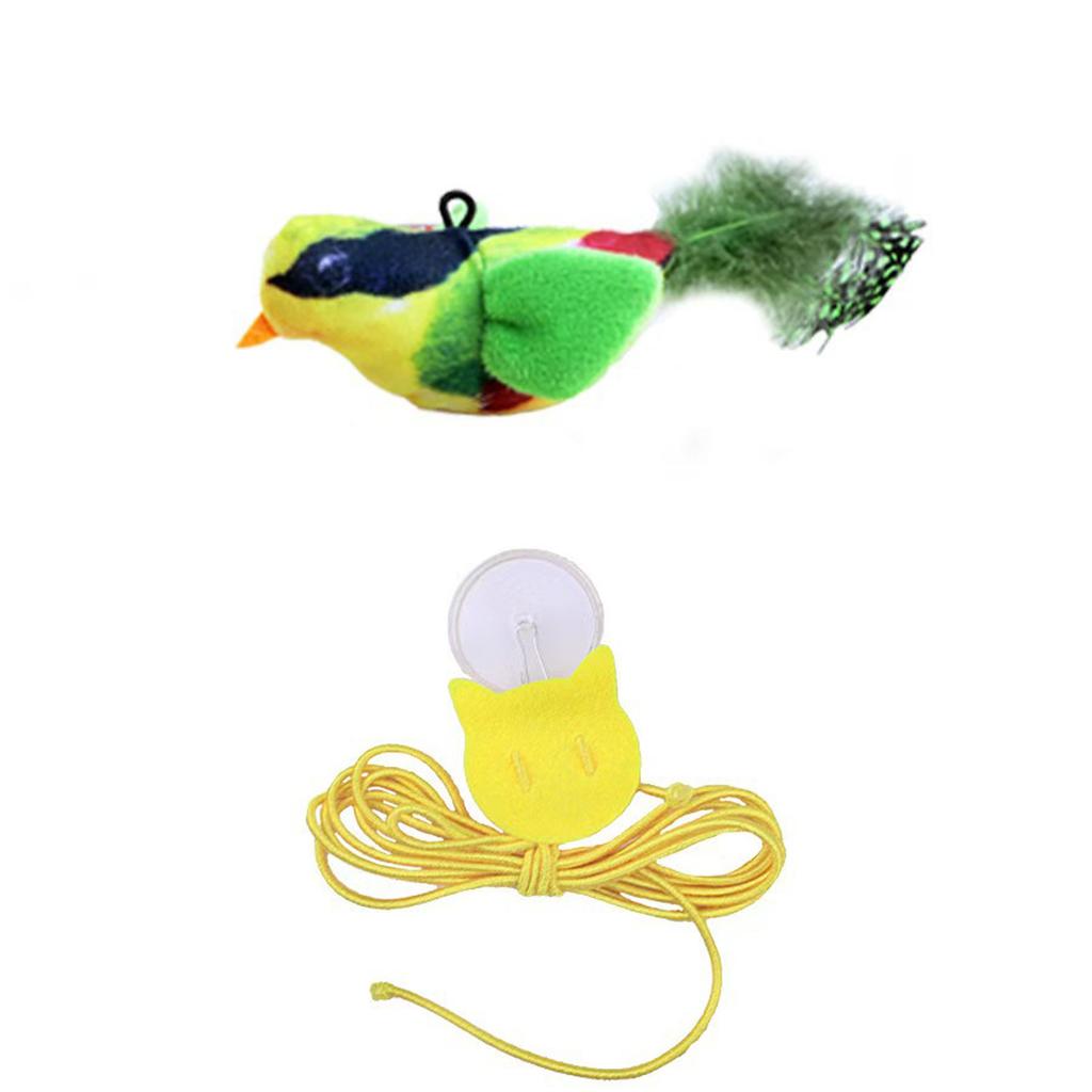 Pet Cat Toys for Indoor Cats Interactive Kitten Toy Realistic Bird Sound Containing Plush and Catnip Materials
