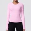 Women's Breathable Yoga and Running Top - Casual, Skin-friendly, Long Sleeve, Waist-cinching.