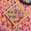 100Pcs 7mm Acrylic Heart-shaped Letter Beads Jewelry Makings Material DIY Bracelet Necklace Parts