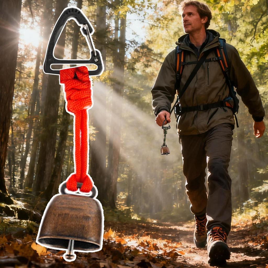 Bear Bell Anti-Lost Bell Wildlife Alert Cowbell With Lanyard And Carabiner For Hiking Camping Backpacking Outdoor Women Men