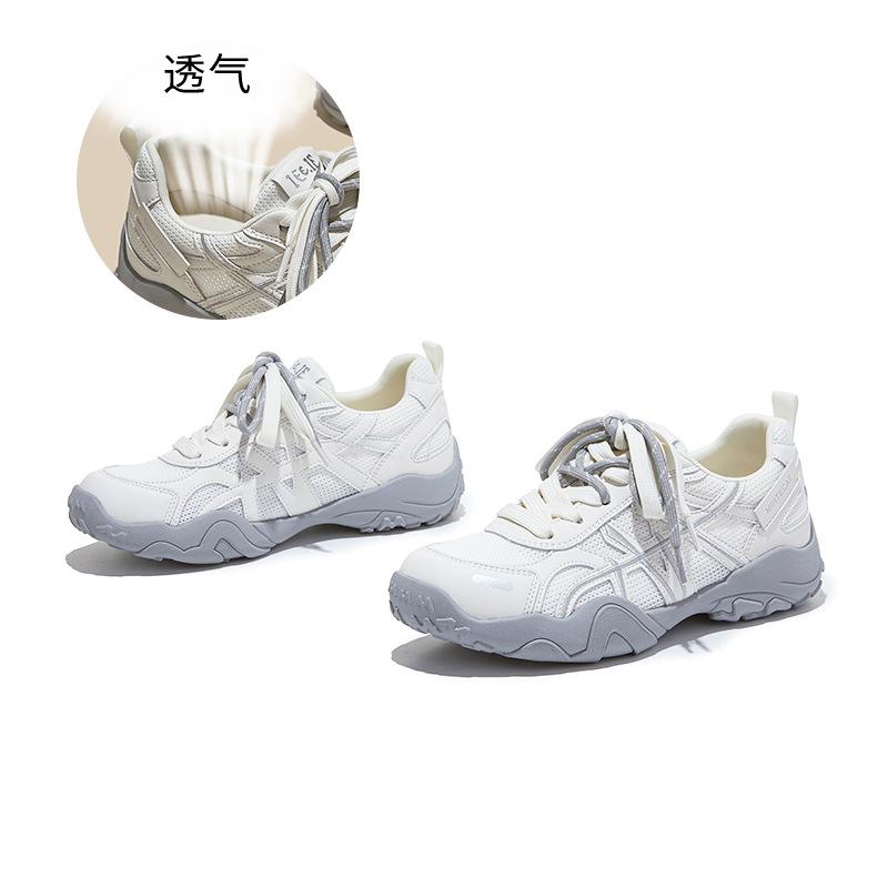 

platform-soled Dexun shoes women s summer casual sports shoes fashion versatile shoes children s mesh breathable dad shoes 40 сірий колір