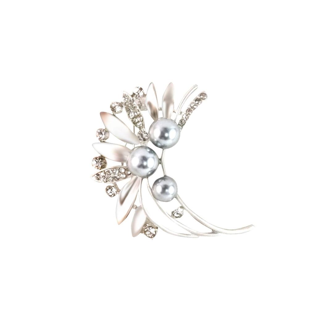 Pearl Shop Perle Feder Groß 10mm Perle Standard 8mm Zirkonia Diamant Brosche Hanadama Qualität Muschelperle Flügel Blume Tag Shichigosan Hochzeit Schwarz Alles