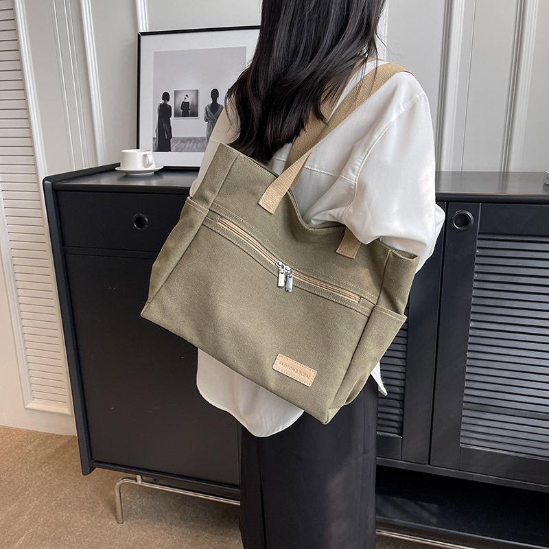 Canvas-Tragetasche im koreanischen Stil: Große, trendige, vielseitige Umhängetasche für Studentinnen