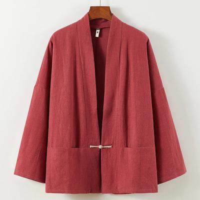 2026 Frühling Sommer Japanischer Kimono Cardigan Herren Harajuku Baumwollhemden Herren Hanfu Jacke Hemd Cosplay Samurai Kostüm Oberteile